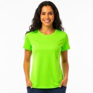 Brooks‎ For Women Neon Green Athletic T Shirt Size S Short Sleeve Running Top